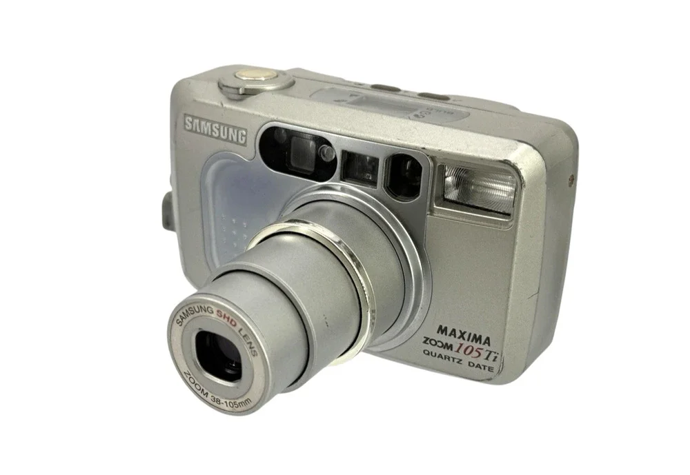 Samsung Maxima Zoom 105Ti Quartz Date 35-105MM Film Camera NEW Battery Tested